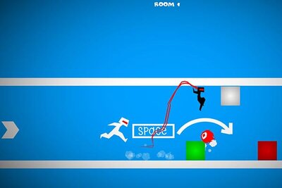 Figuren laufen über ein Hindernis im Spiel "Sling-A-Thing"; Bild: Navel Figuren laufen über ein Hindernis im Spiel "Sling-A-Thing"; Bild: Navel