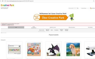 Screenshot: creativepark.canon/de/...