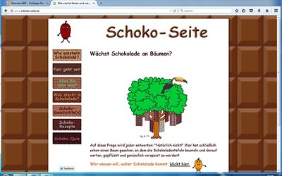 Screenshot: www.schoko-seite.de