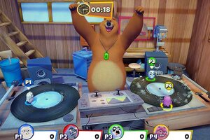 Ein Bär als DJ im Spiel "Grizzy und die Lemminge: Crazy Party!"; Bild: Balio Studio Ein Bär tritt als DJ auf.
