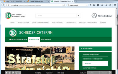 Screenshot: www.dfb.de/schiedsrichter/interessentin/regeltest/