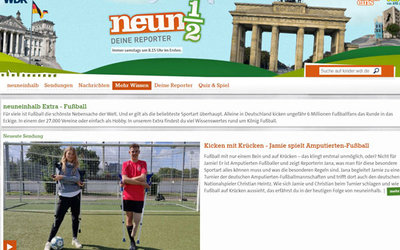 Screenshot der Seite kinder.wdr.de/tv/neuneinhalb/