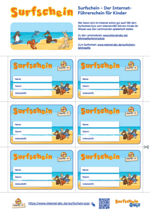 Surfscheinausweise; Bild: Internet-ABC