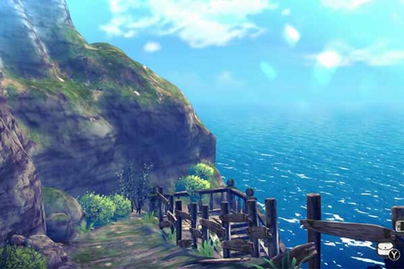 Weg an einer Steilküste im Spiel "Another Code: Recollection"; Bild: Nintendo Weg an einer Steilküste im Spiel "Another Code: Recollection"; Bild: Nintendo