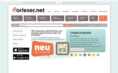 Screenshot: www.vorleser.net