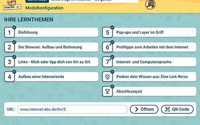 Modulkonfiguration Lernmodul 1.1.; Bild: Internet-ABC