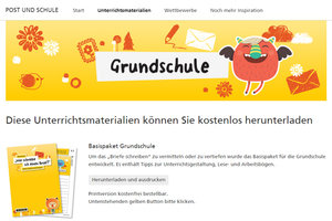 Screenshot www.deutschepost.de/de/p/post-und-schule/unterrichtsmaterialien.html