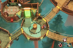 Hühner auf einem Plateau im Spiel "Chicken Run: Eierlauf"; Bild: Outright Games