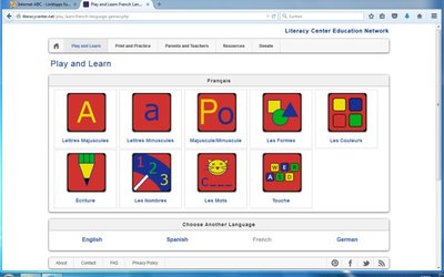 Screenshot: literacycenter.net/play_learn/french-language-games.php