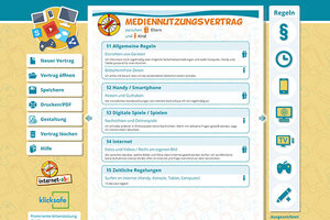 Mediennutzungsvertrag; Bild: Internet-ABC & klicksafe