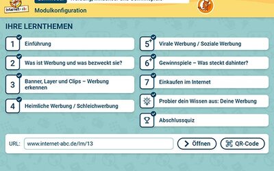 Modulkonfiguration Lernmodul 3.3.; Bild: Internet-ABC