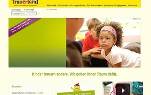 Screenshot der Internetseite www.trauernde-kinder.de