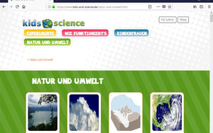 Screenshot: www.kids-and-science.de/natur-und-umwelt.html