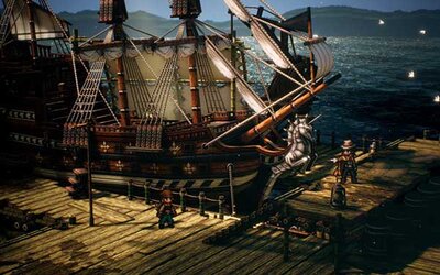 Segelschiff am Hafen.