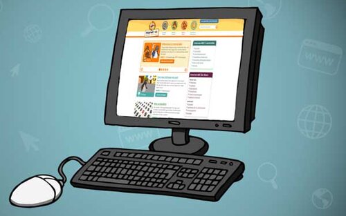 Maus mit Tastatur und Bildschirm