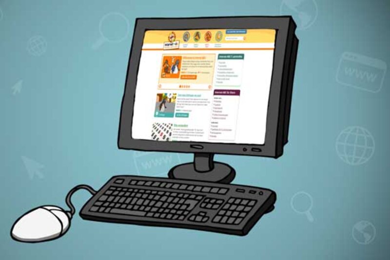 Maus mit Tastatur und Bildschirm; Bild: Internet-ABC Maus mit Tastatur und Bildschirm