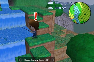 Figur am angeln im Spiel "Harvest Moon®: The Lost Valley"; Bild: Natsume Inc Figur am angeln im Spiel "Harvest Moon®: The Lost Valley"; Bild: Natsume Inc