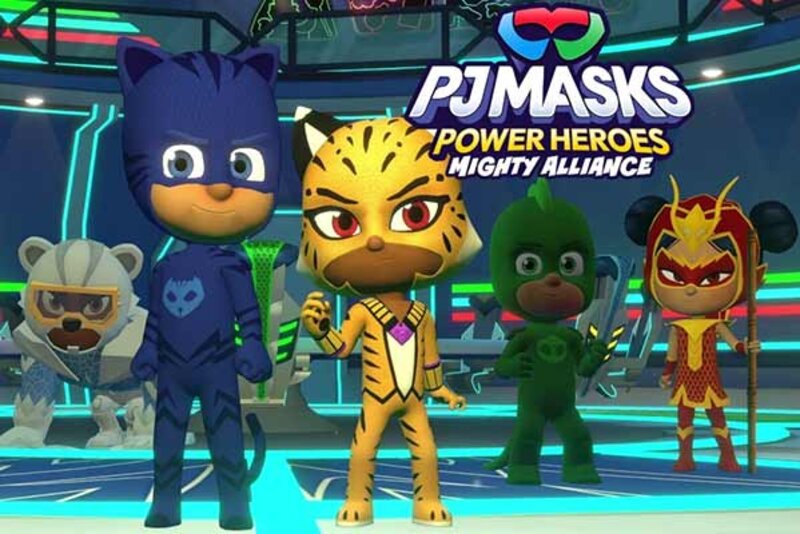 Spielfiguren im Spiel "PJ Masks Power Heroes: Maskige Allianz"; Bild: Outright Games Spielfiguren im Spiel "PJ Masks Power Heroes: Maskige Allianz"; Bild: Outright Games