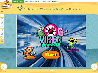Spiel am Ende des Moduls: Der Viren-Scanner; Bild: Internet-ABC