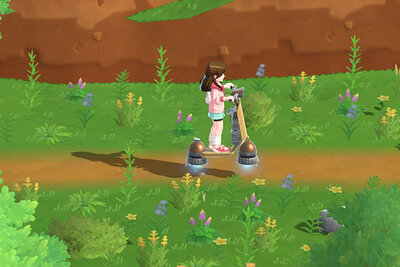 Eine Spielfigur fährt Roller im Spiel "Harvest Moon®: Home Sweet Home Special Edition"; Bild: Natsume Inc.