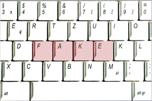 Tastatur: Beschriftung "FAKE"; Bild: Internet-ABC
