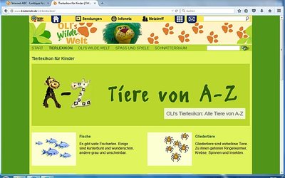 Screenshot: www.kindernetz.de/oli/tierlexikon/