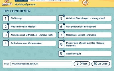 Modulkonfiguration Lernmodul 2.3.; Bild: Internet-ABC