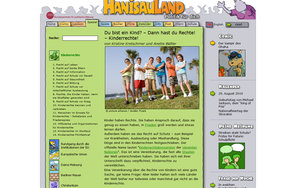 Screenshot der HanisauLand-Seite über Kinderrechte