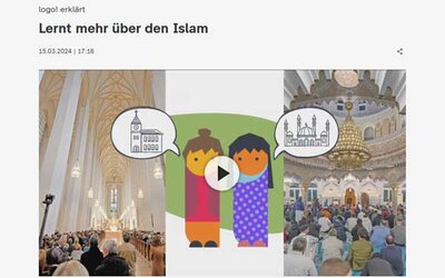 Screenshot der Seite https://www.logo.de/islam-einfach-erklaert-100.html; Bild: logo!
