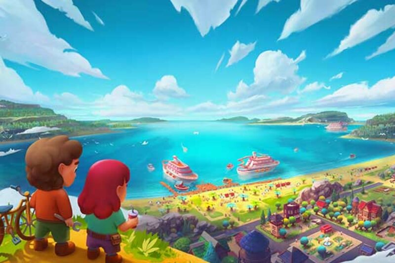 Blick auf den Hafen im Spiel "Spirit of the Island"; Bild: Plug In Digital Blick auf den Hafen im Spiel "Spirit of the Island"; Bild: Plug In Digital