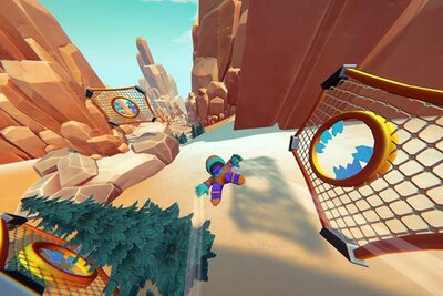 Figur fliegt im Spiel "Instant Sports 2"; Bild: Maximum Entertainment France Figur fliegt im Spiel "Instant Sports 2"; Bild: Maximum Entertainment France