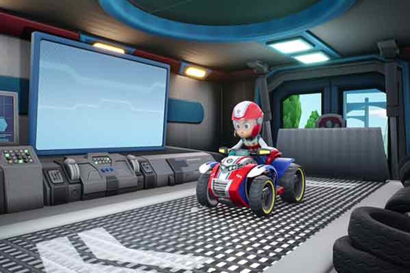 Screenshot aus dem Spiel "Paw Patrol Racer"; Bild: Bandai Namco Vorbereitung auf ein Rennen.