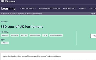 Screenshot: learning.parliament.uk/...