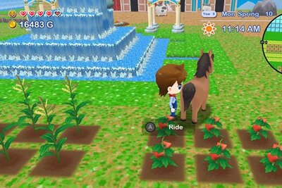 Junge und Pferd auf einer Farm im Spiel "Harvest Moon®: Skytree Village"; Bild: Platinum Egg Junge und Pferd auf einer Farm im Spiel "Harvest Moon®: Skytree Village"; Bild: Platinum Egg