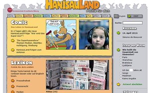 Screenshot der Internetseite www.hanisauland.de