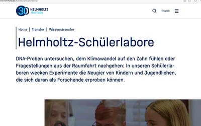 Screenshot: www.helmholtz.de/...