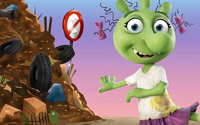 Screenshot aus "Die Olchis - Turmbau"