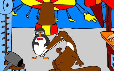 Eddie und Jumpy auf der Kirmes