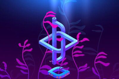 Struktur vor Pflanzen im Spiel "Monument Valley 3"; Bild: Ustwo Games Struktur vor Pflanzen im Spiel "Monument Valley 3"; Bild: Ustwo Games