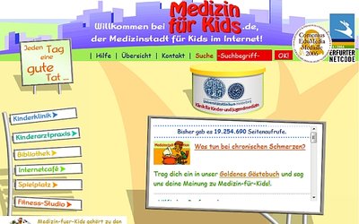Screenshot www.medizin-fuer-kids.de