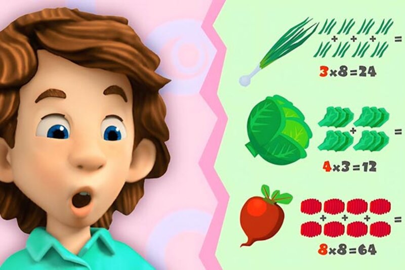 Junge zählt Gemüse im Spiel "Rechnen mit TOM"; Bild: Planet Schule Junge zählt Gemüse im Spiel "Rechnen mit TOM"; Bild: Planet Schule