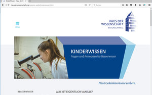 Screenshot: hausderwissenschaft.org/wissens-welle/kinderwissen.html