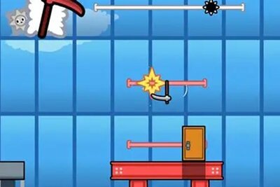 Tür auf einer Plattform im Spiel "Sling-A-Thing"; Bild: Navel Tür auf einer Plattform im Spiel "Sling-A-Thing"; Bild: Navel